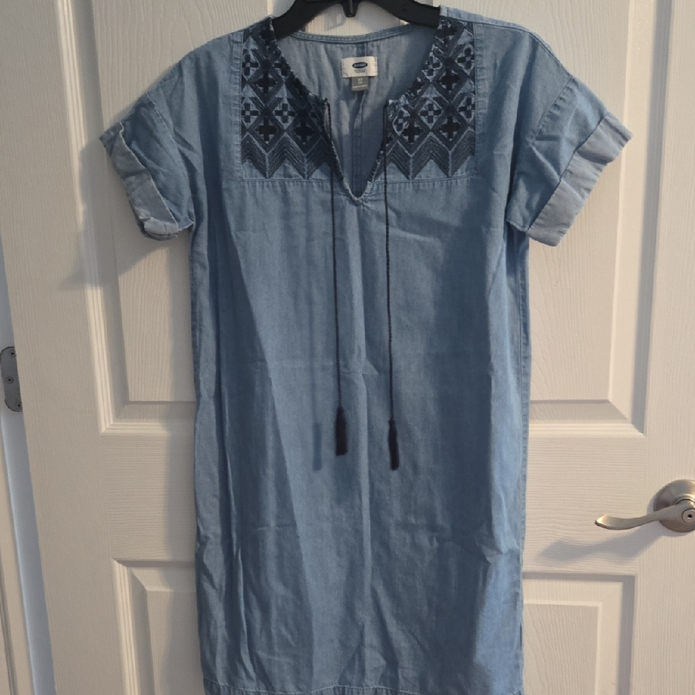 Old Navy Embroidered Blue Dress